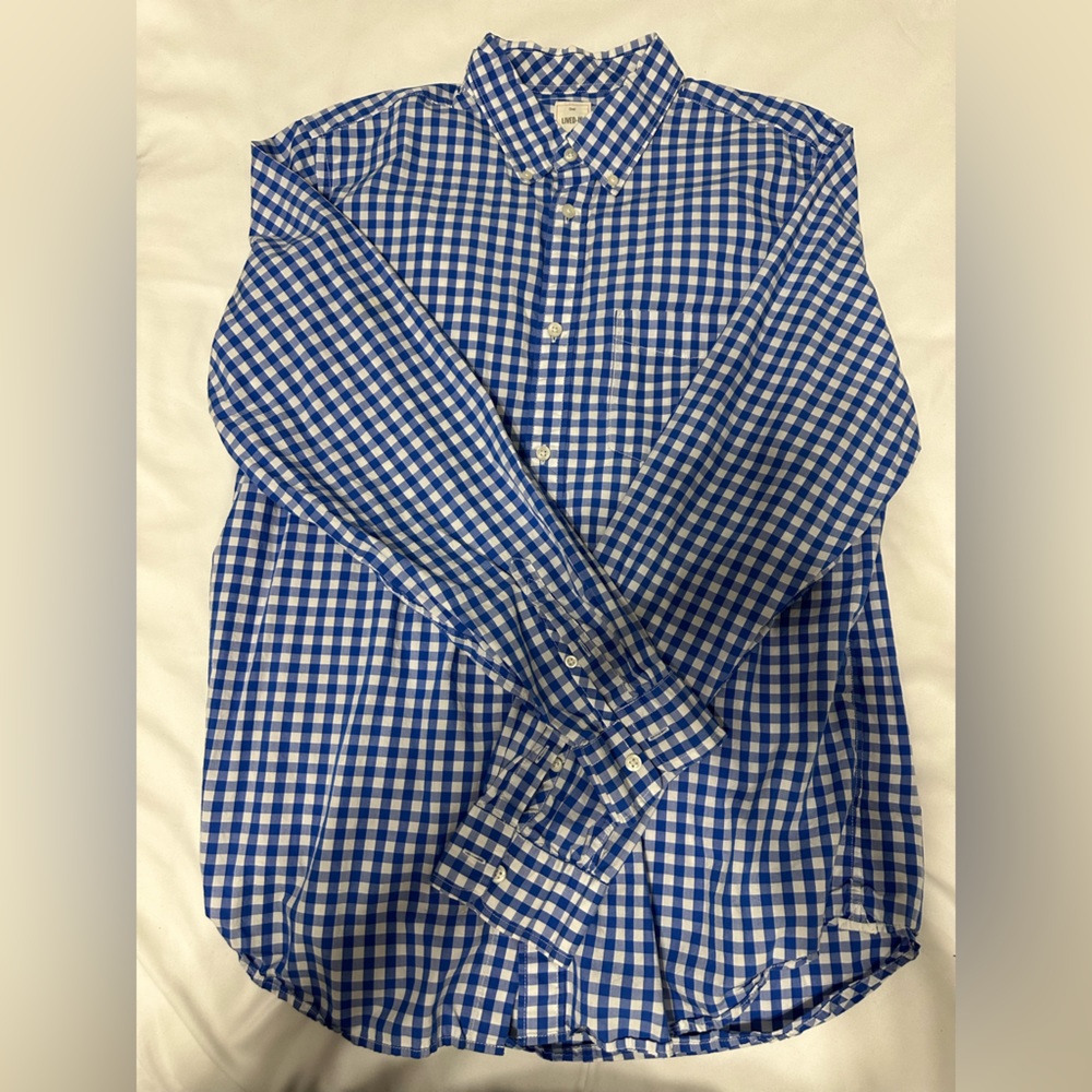 Gap Lived In Blue Checker Buttondown XL